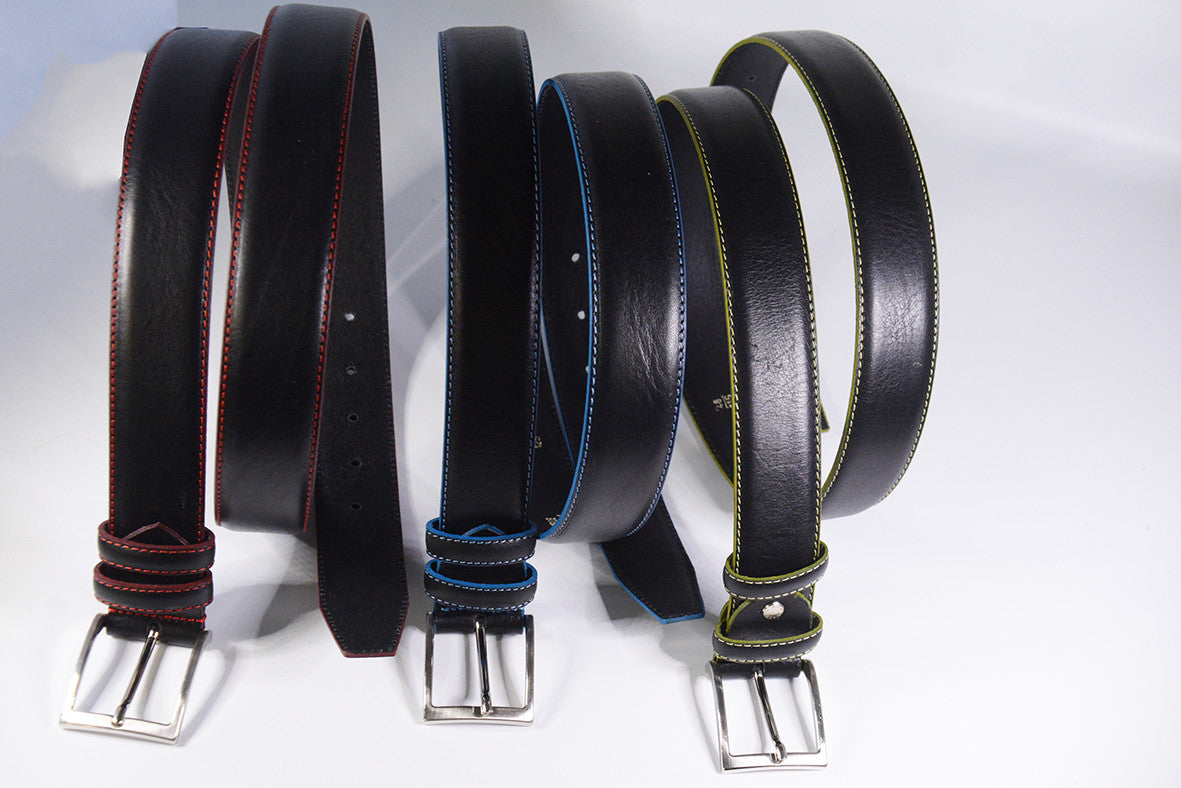 Cintura uomo con rifiniture colorate CVC35